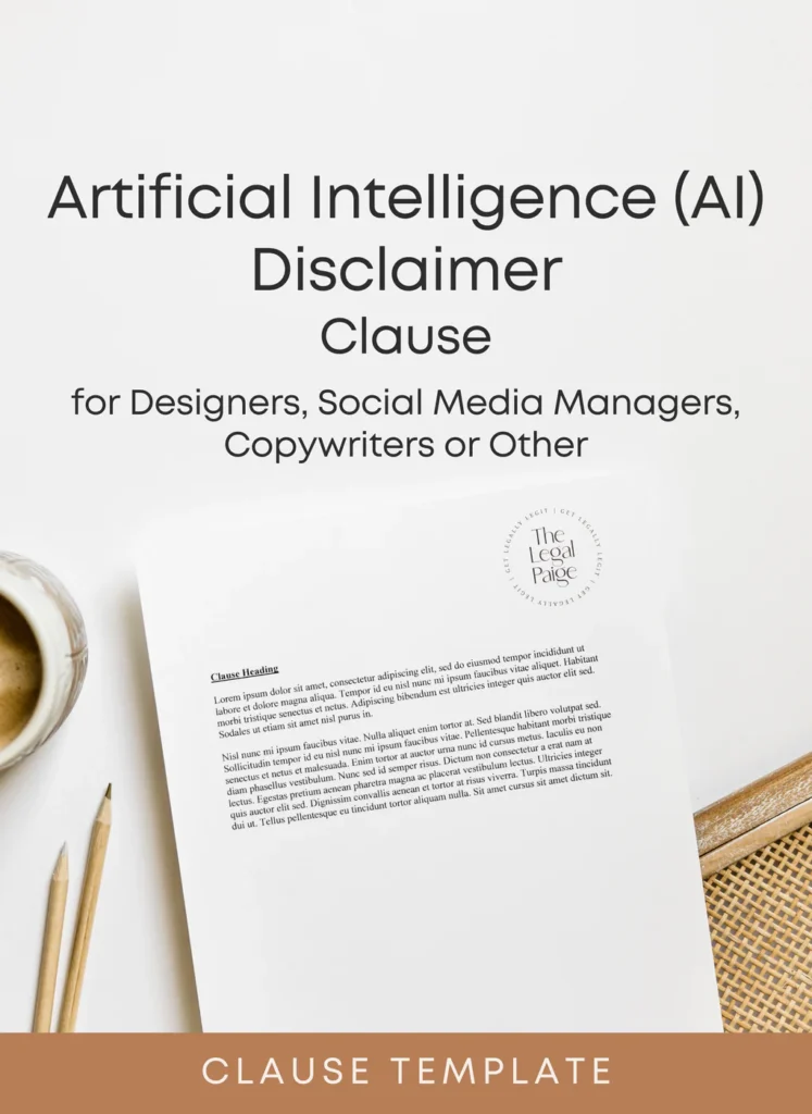 Artificial Intelligence Disclaimer Clause