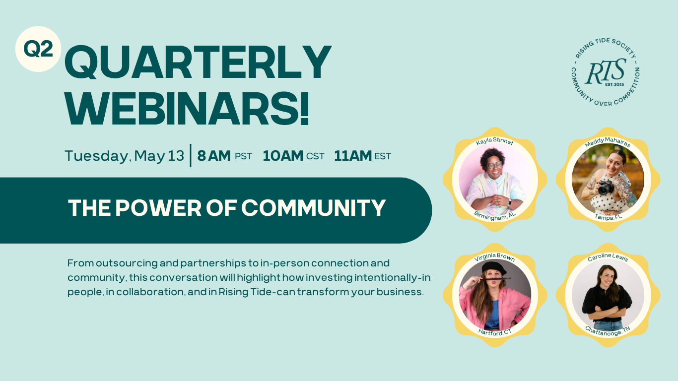 Graphic for Rising Tide Society's Q2 Webinar