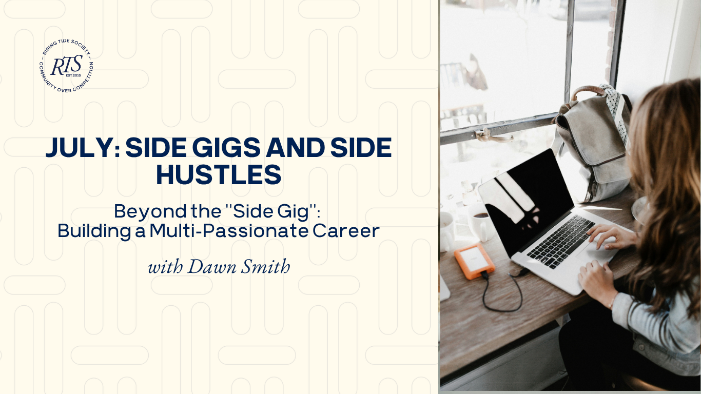 Title Card with Woman working on a career path at a coffee shop
